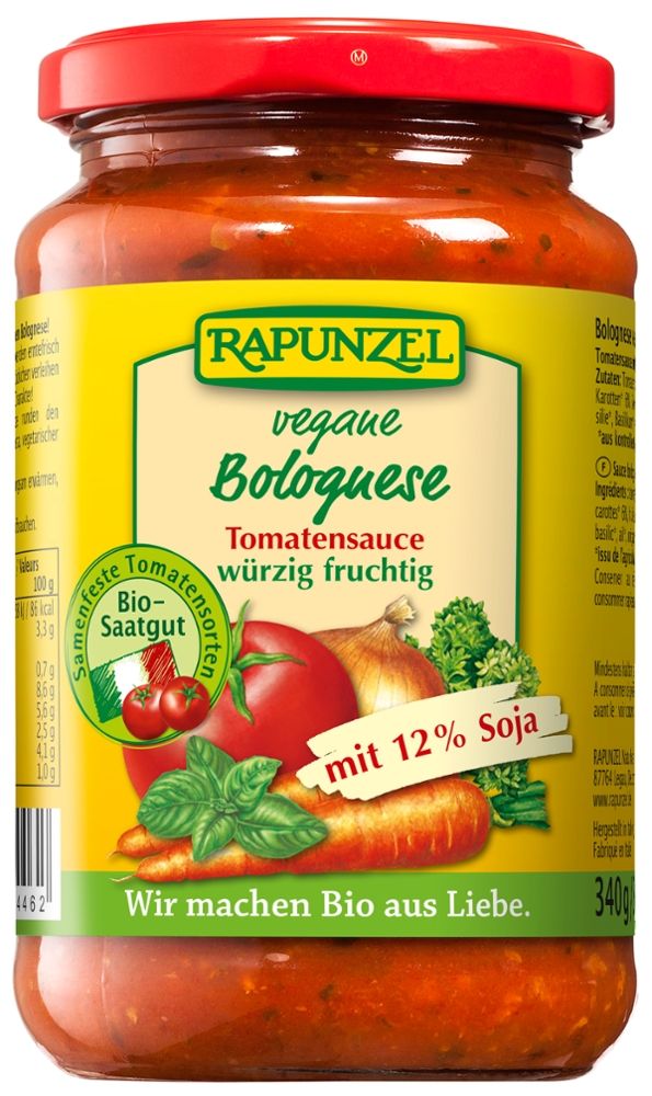 Rapunzel - vegane Bolognese Tomatensauce 6 Stück zu 340 g