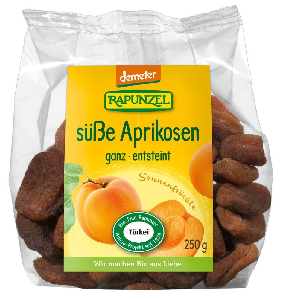 Rapunzel - süße Aprikosen ganz entsteint 8 Stück zu 250 g