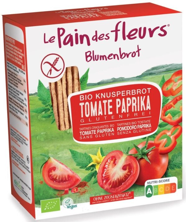 Bio Knusperbrot Tomate Paprika Blumenbrot