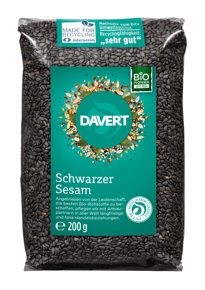 Davert - Schwarzer Sesam 8 Stück zu 200 g