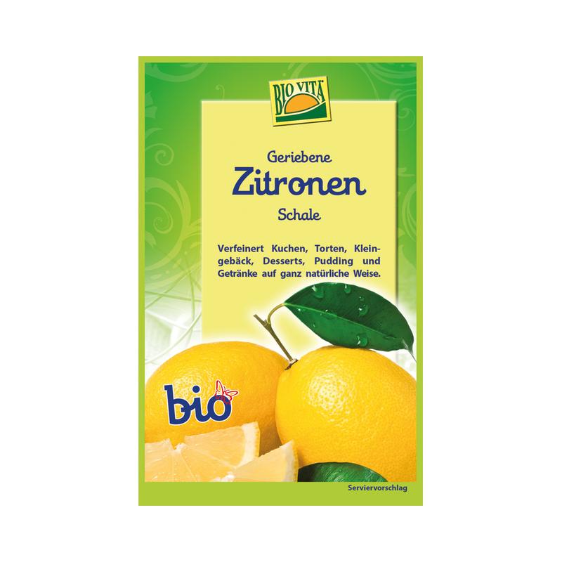 Geriebene Zitronen Schale Biovita