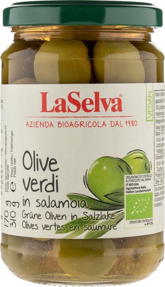 Olive verdi in salamoia Grüne Oliven in Salzlake