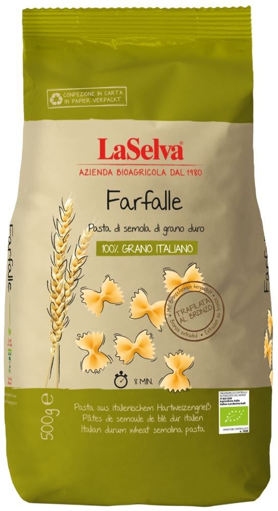 LaSelva - Farfalle 100% Grano Italiano 12 Stück zu 500 g