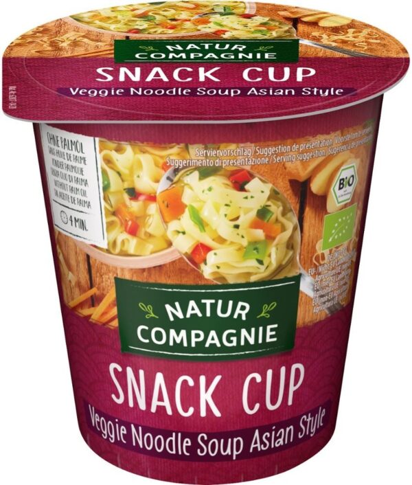 Snack Cup Veggie Noodle Soup Asian Style Natur Compagnie