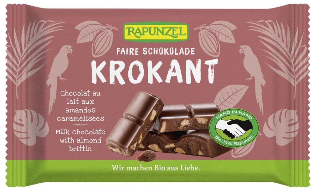 Rapunzel - Faire Schokolade Krokant 12 Stück zu 100 g