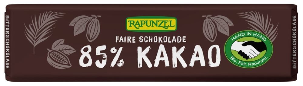 Rapunzel - Faire Schokolade 85% Kakao 50 Stück zu 20 g