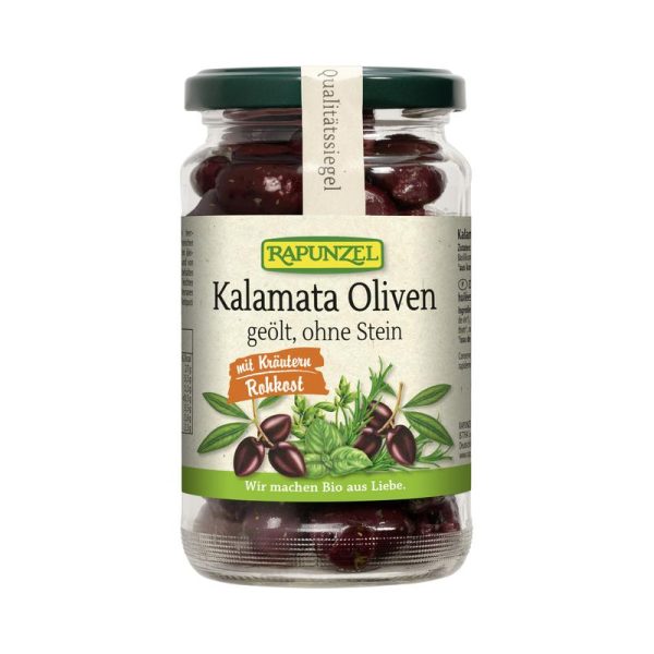 Kalamata Oliven geölt ohne Stein mit Kräutern Rapunzel
