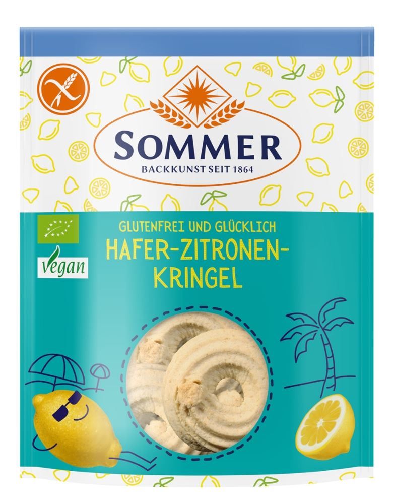 Sommer - Hafer-Zitronen-Kringel 8 Stück zu 100 g