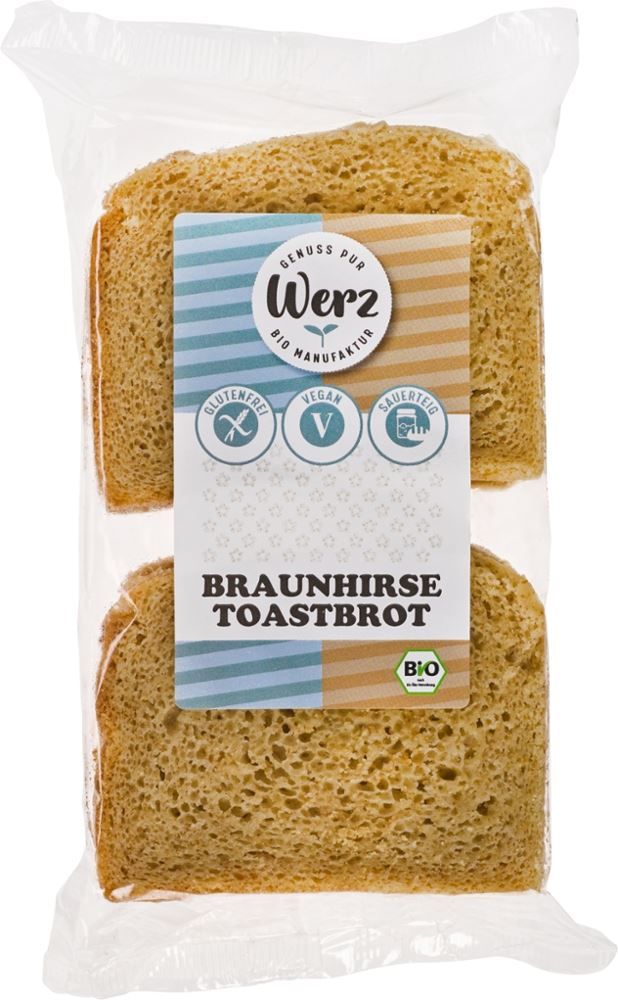 Werz - Braunhirse Toastbrot 4 Stück zu 250 g