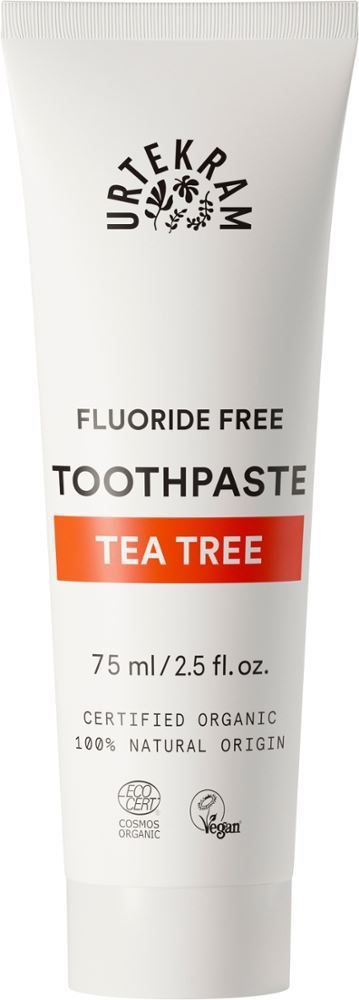 Urtekram - Fluoride Free Toothpaste Tea Tree 6 Stück zu 75 ml