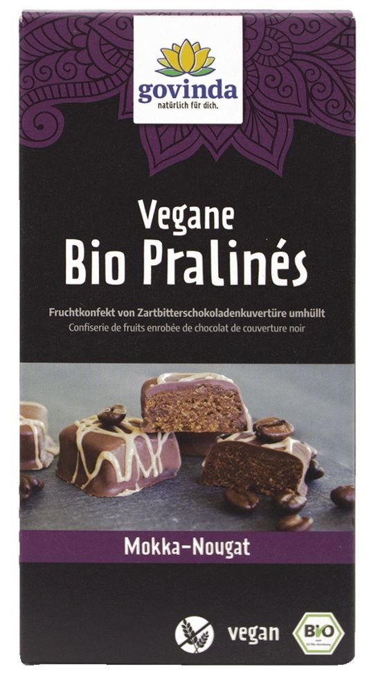 Govinda - Vegane Bio Pralines Mokka-Nougat 10 Stück zu 70 g