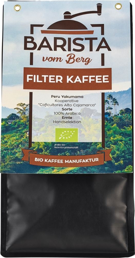 Barista vom Berg - Filter Kaffee Peru Yakumama 8 Stück zu 500 g