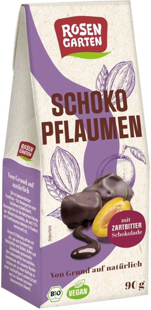 Rosengarten - Schoko Pflaumen 6 Stück zu 90 g