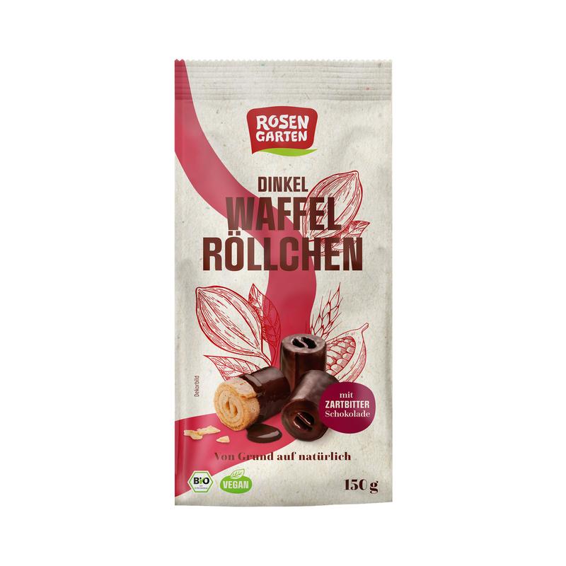 Dinkel Waffel Röllchen Zartbitter Rosengarten