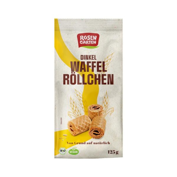 Dinkel Waffel Röllchen Rosengarten