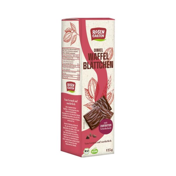 Dinkel Waffel Blättchen Zartbitter Rosengarten