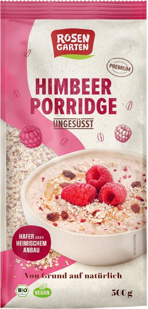 Rosengarten - Himbeer Porridge Ungesüsst 6 Stück zu 500 g