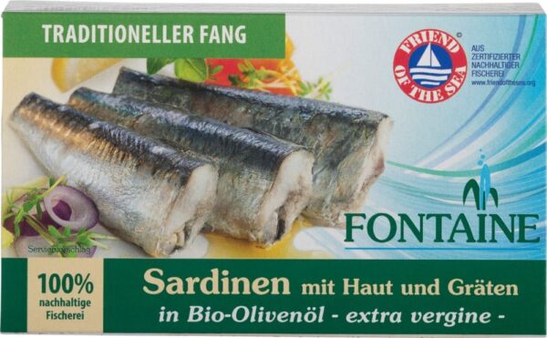 Sardinen mit Haut und Gräten Fontaine