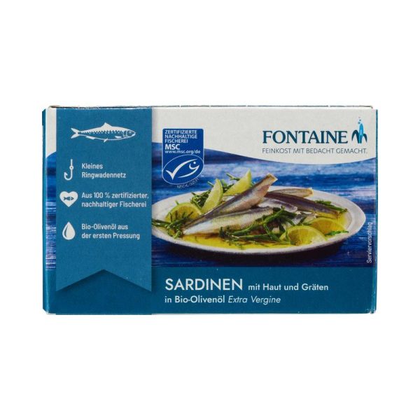 Sardinen mit Haut und Gräten Fontaine